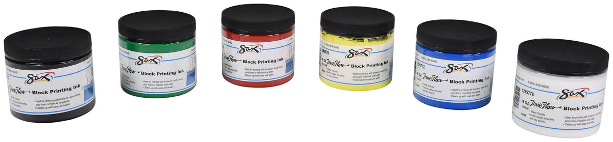 INK BLOCK PRINTING SAX PINT ASSORTED COLORS SET OF 6