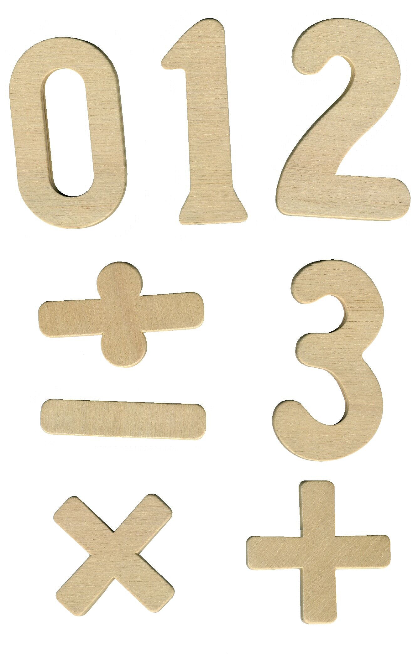 Wooden Numbers/Symbols Set 42