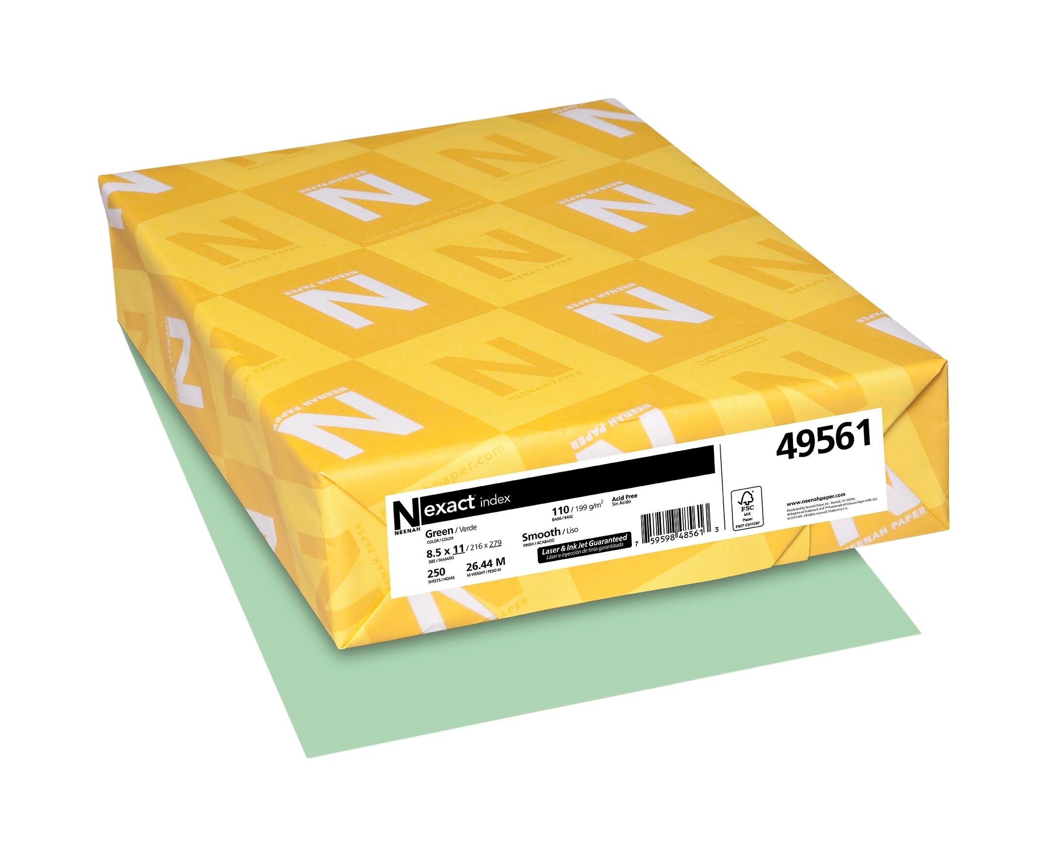 PAPER CARDSTOCK 8.5X11 GREEN PASTEL 110 LB 250 SHEETS