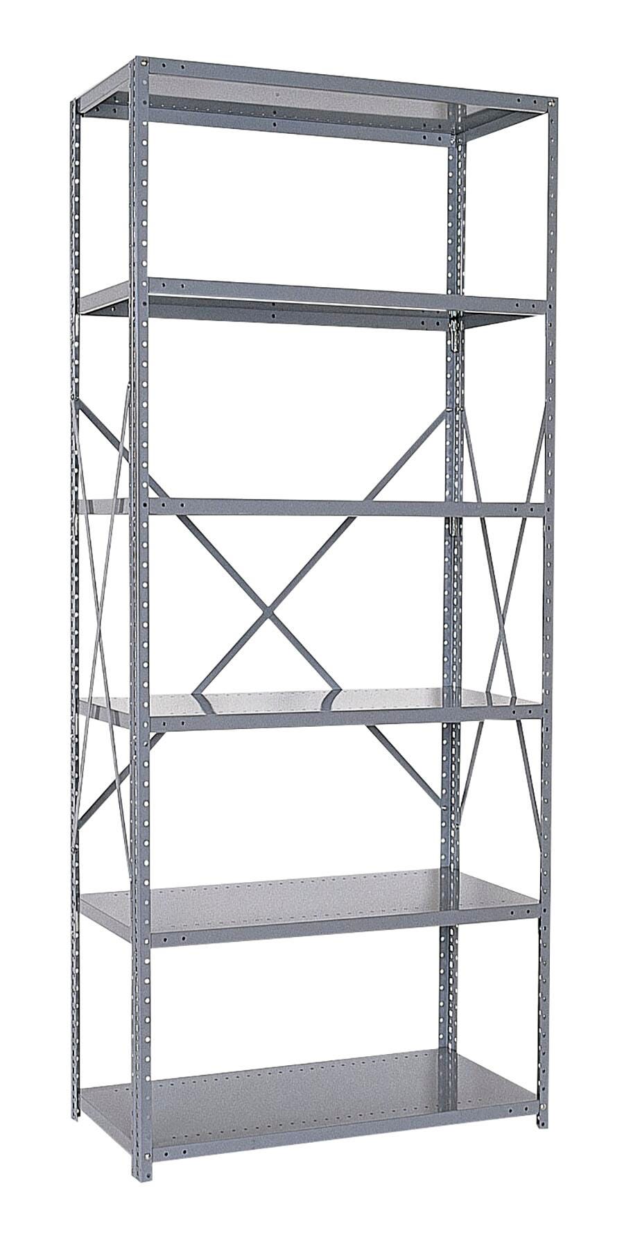 KC BIN - SHELVING INDUSTRIAL CLIP 5 SHELF ADDER 36 X 12 X 85 IN - GRAY