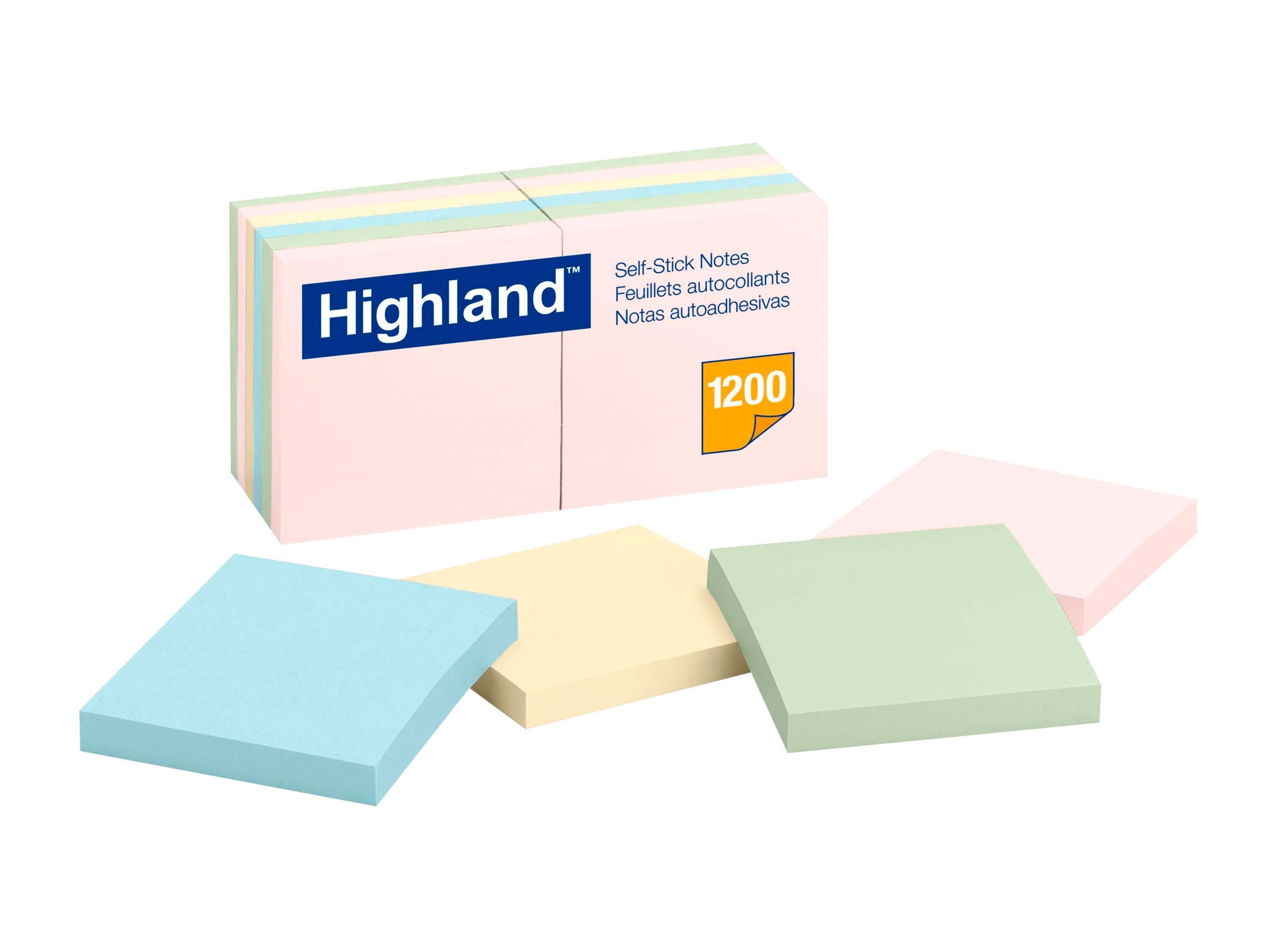 NOTE PAD 3X3 ASST PASTEL HIGHLAND PACK OF 12