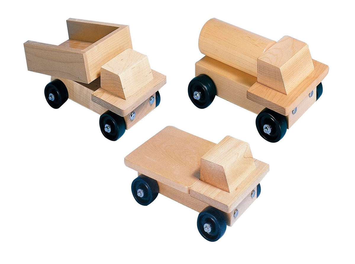KIT WOODEN TRUCKS SET OF 3