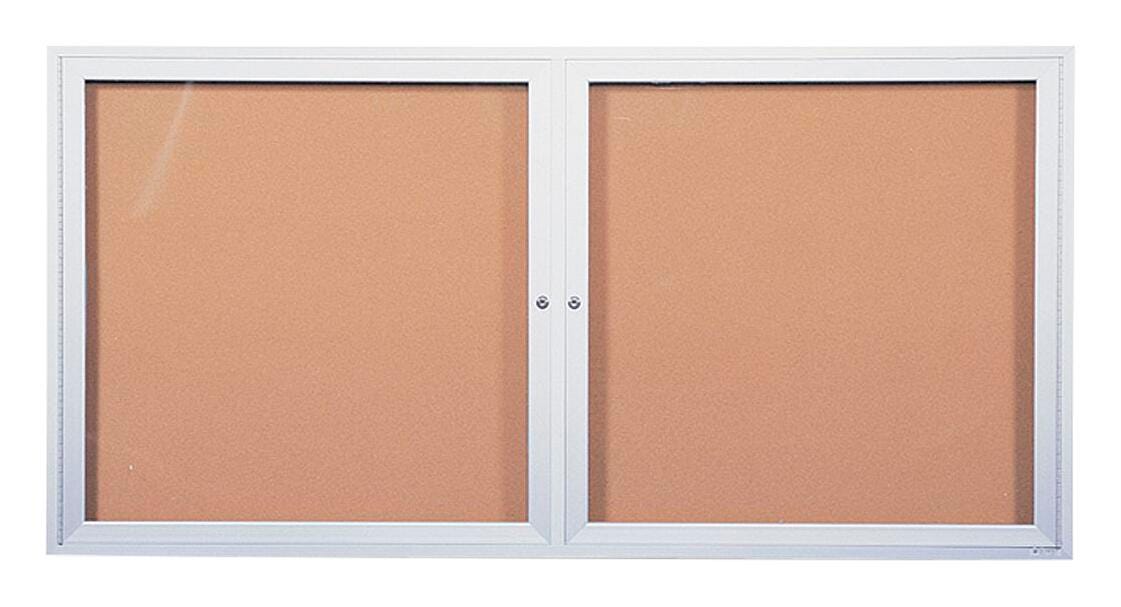 CORKBOARD OUTDOOR ENCLOSED W/2 LOCKABLE DOORS 72 X 36
