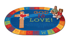 CARPETS FOR KIDS - KIDSVALUE PLUS GOD IS LOVE LEARNING - 6 FT X 9 FT OVAL