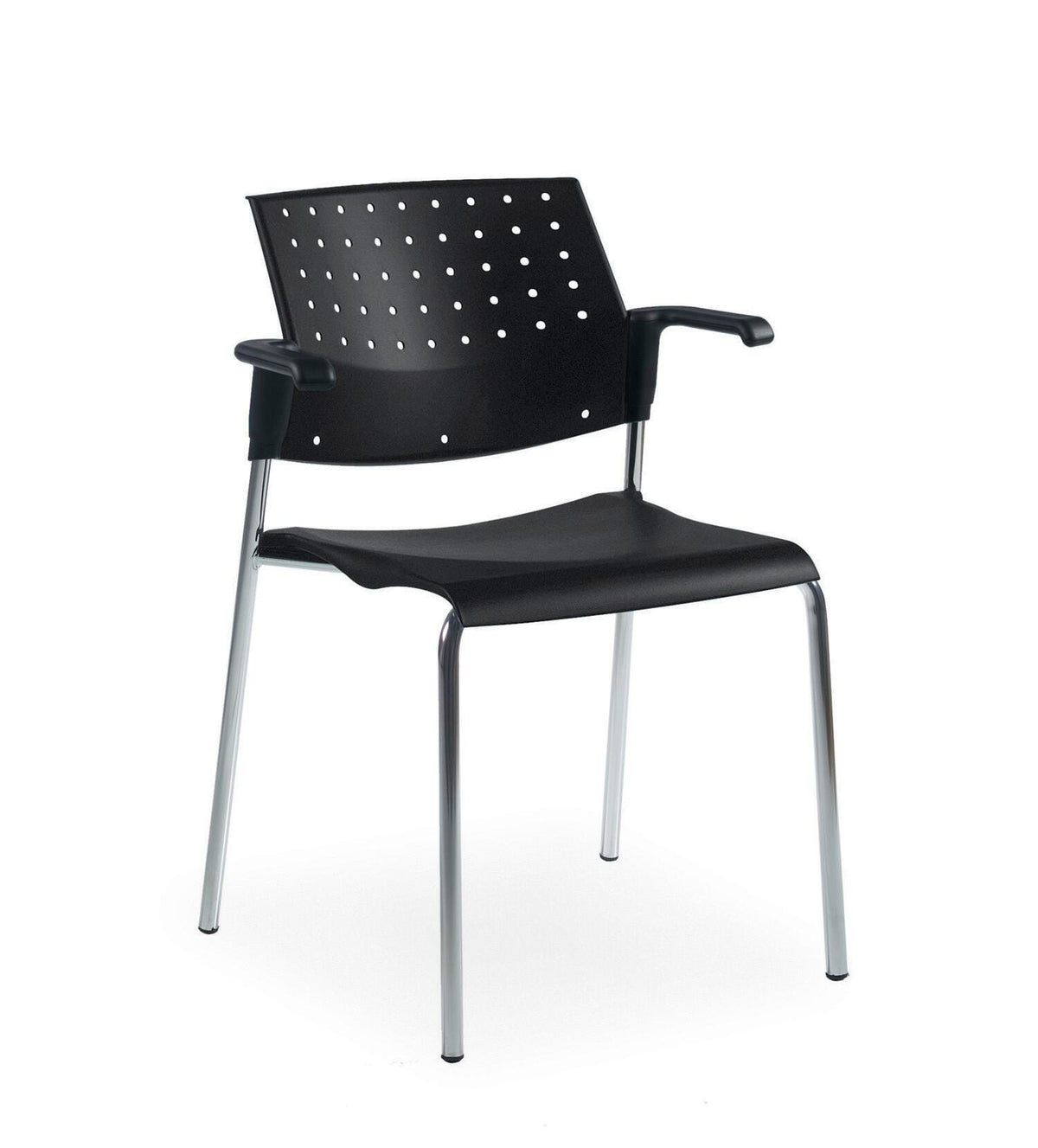 GLOBAL SONIC STACK CHAIR WITH ARMS BLACK