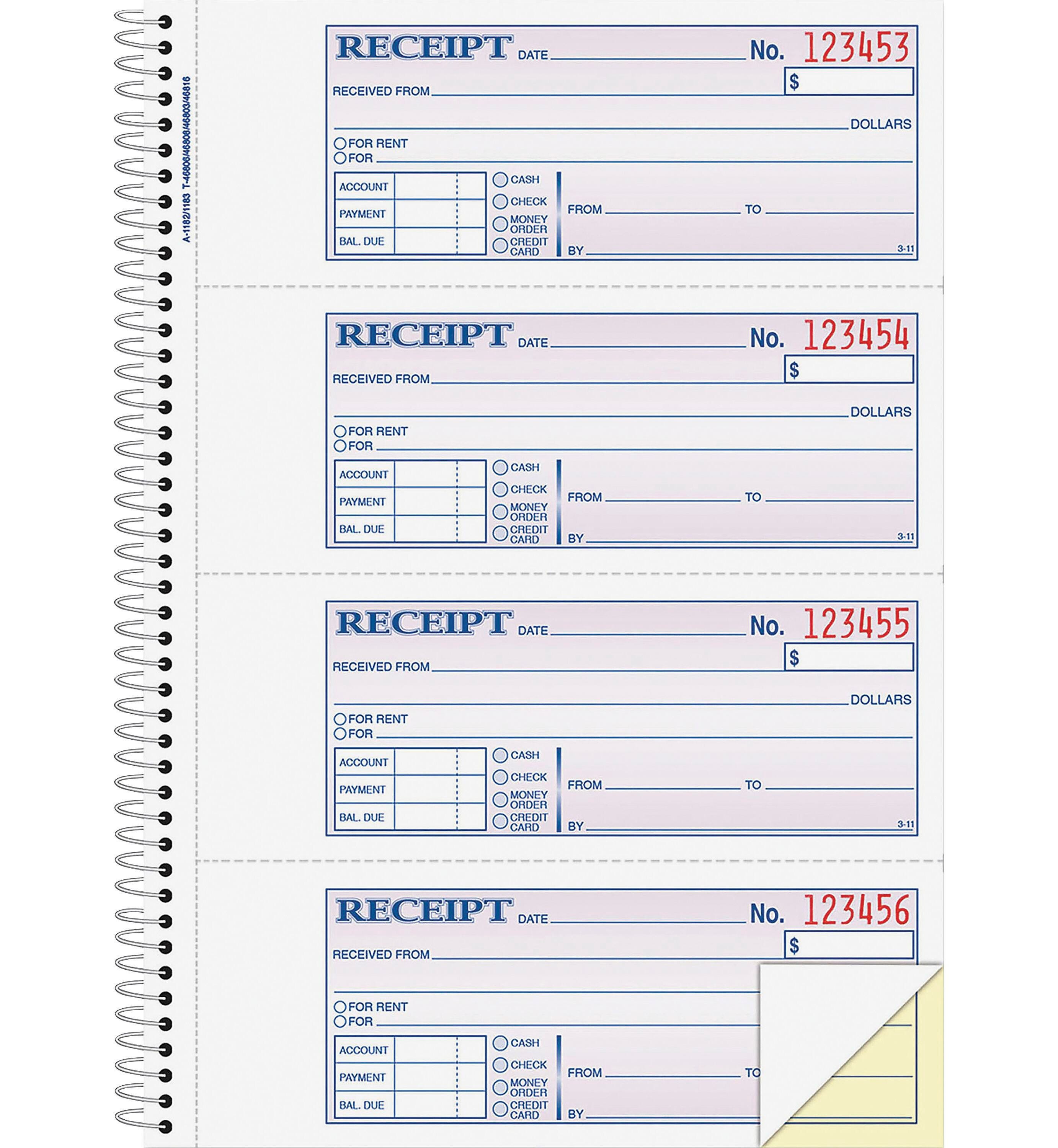 BOOK 2 PART MONEY RECEIPT 200/BK 7.625X11 ABFSC1182