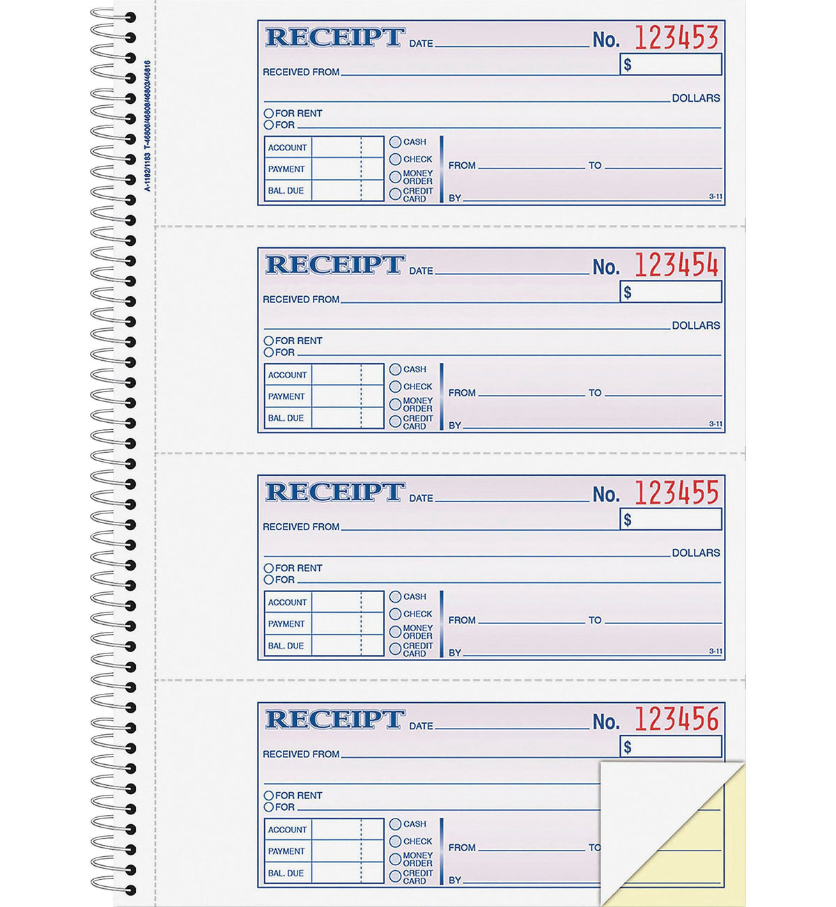 BOOK 2 PART MONEY RECEIPT 200/BK 7.625X11 ABFSC1182