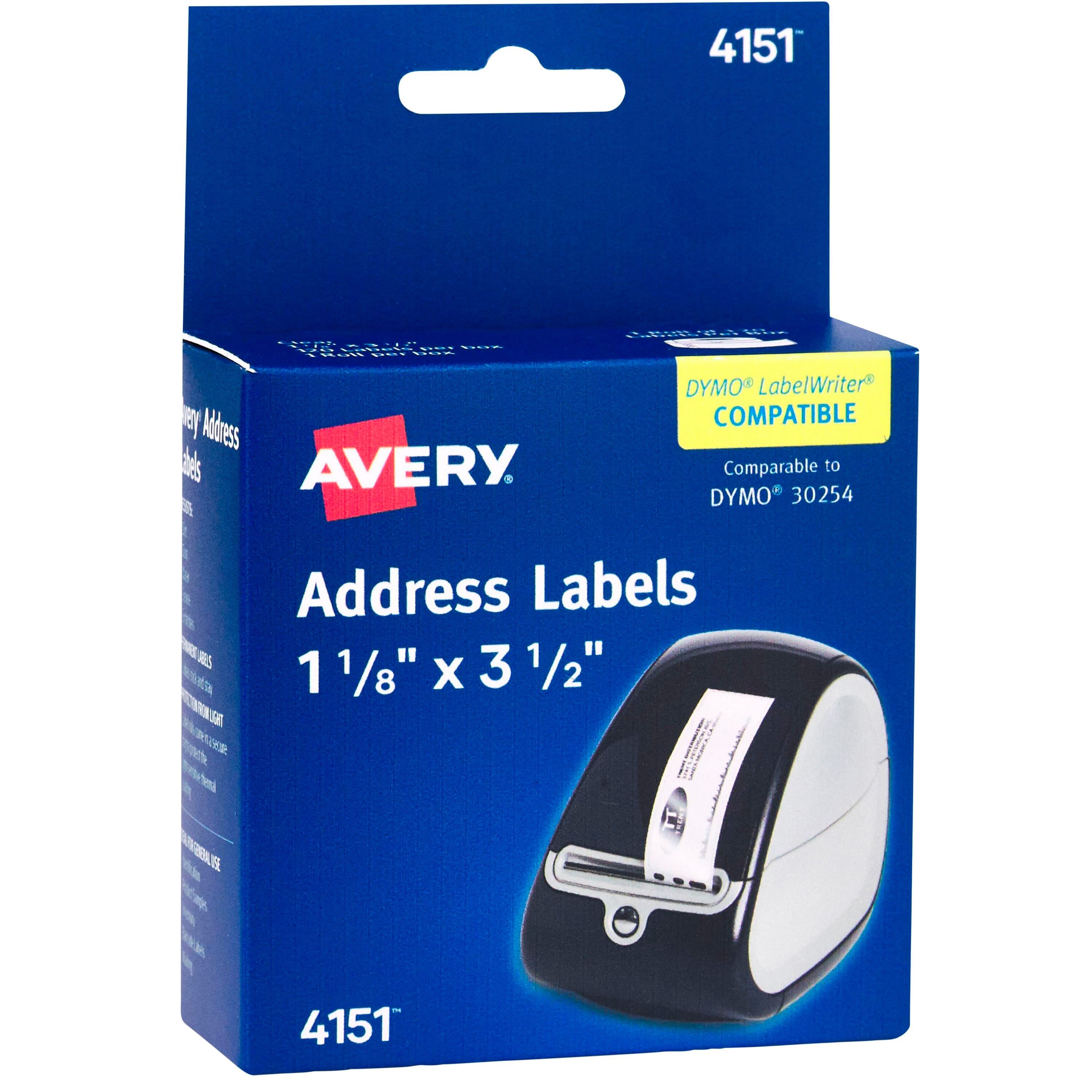 LABEL THERMAL PRINTER ADDRESS 1-1/8 X 3-1/2 IN CLEAR PK OF 120 AVE4151