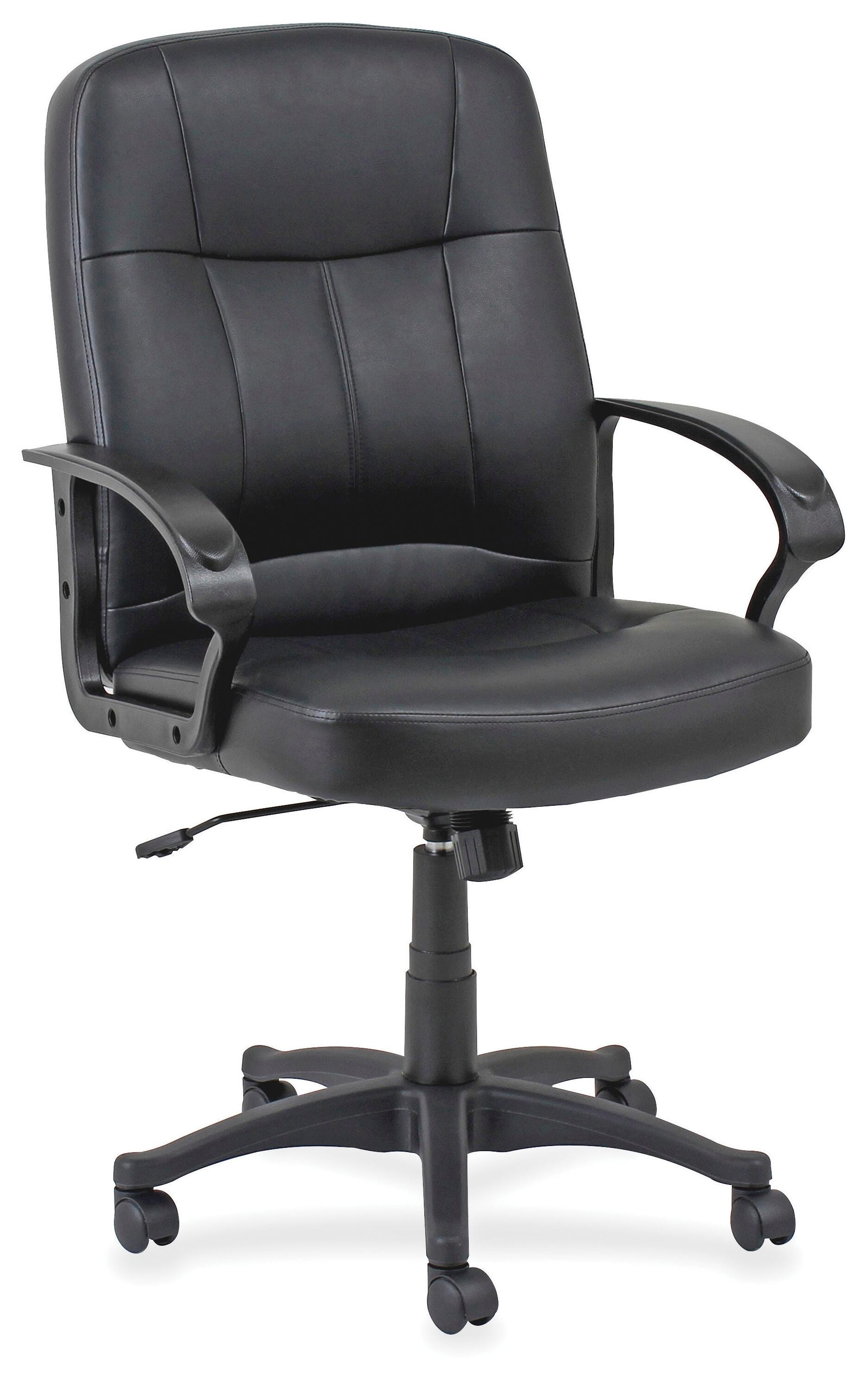 CHAIR MANAGERIAL MID-BACK LEATHER BLACK LLR60121