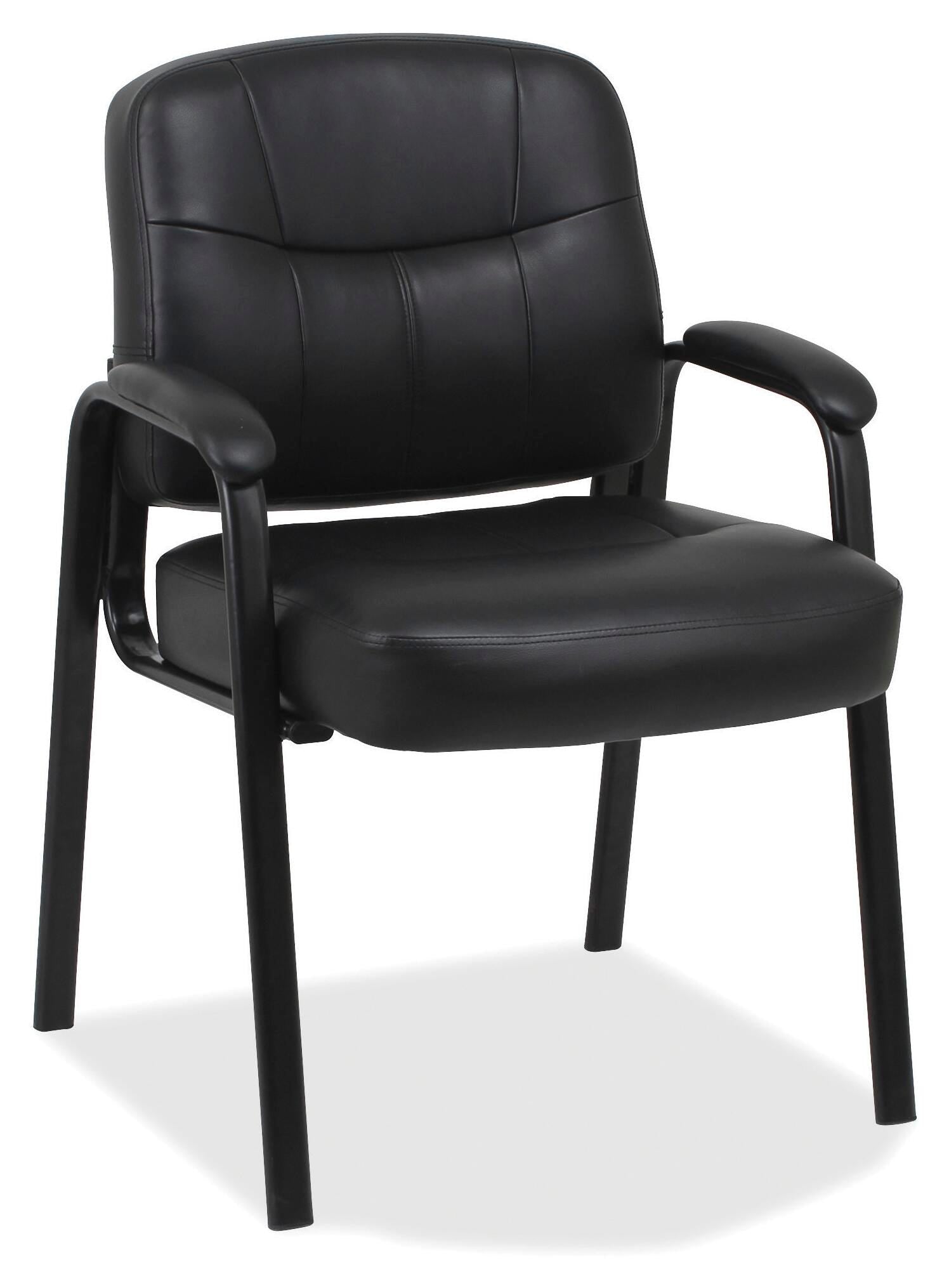 CHAIR GUEST LEATHER BLACK LLR60122