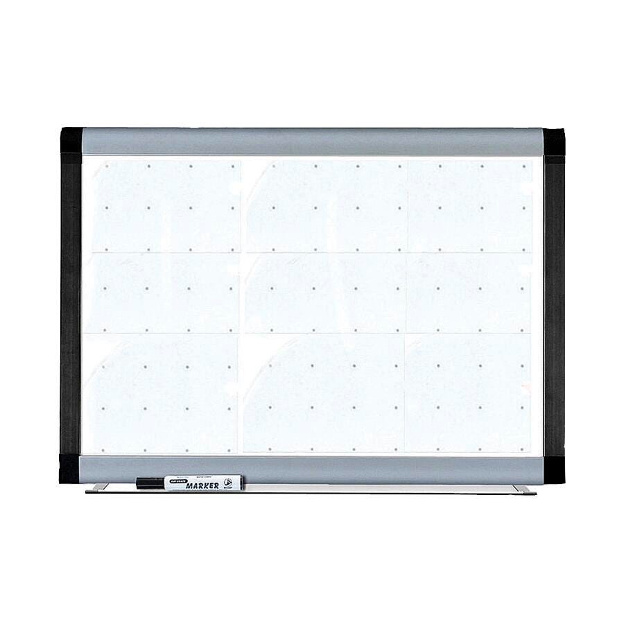 BOARD DRY-ERASE 4X3 MGNTC W/GRID LINES SILVER/EBONY LLR69652