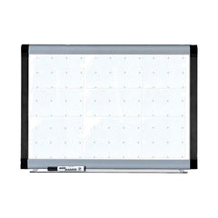 BOARD DRY-ERASE 4X3 MGNTC W/GRID LINES SILVER/EBONY LLR69652