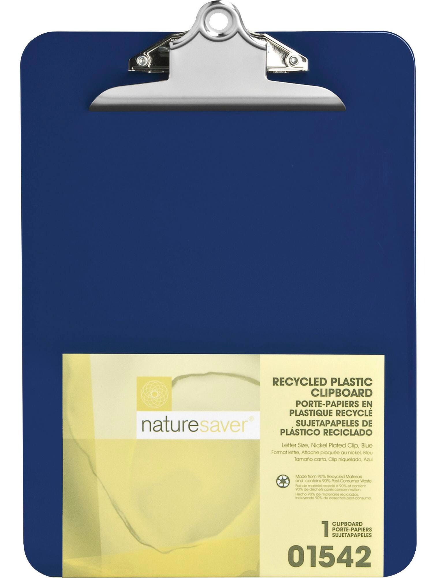 PLASTIC CLIPBOARD RECYCLED 1 IN CAP 9FTFTX12 1/2FTFT BLUE