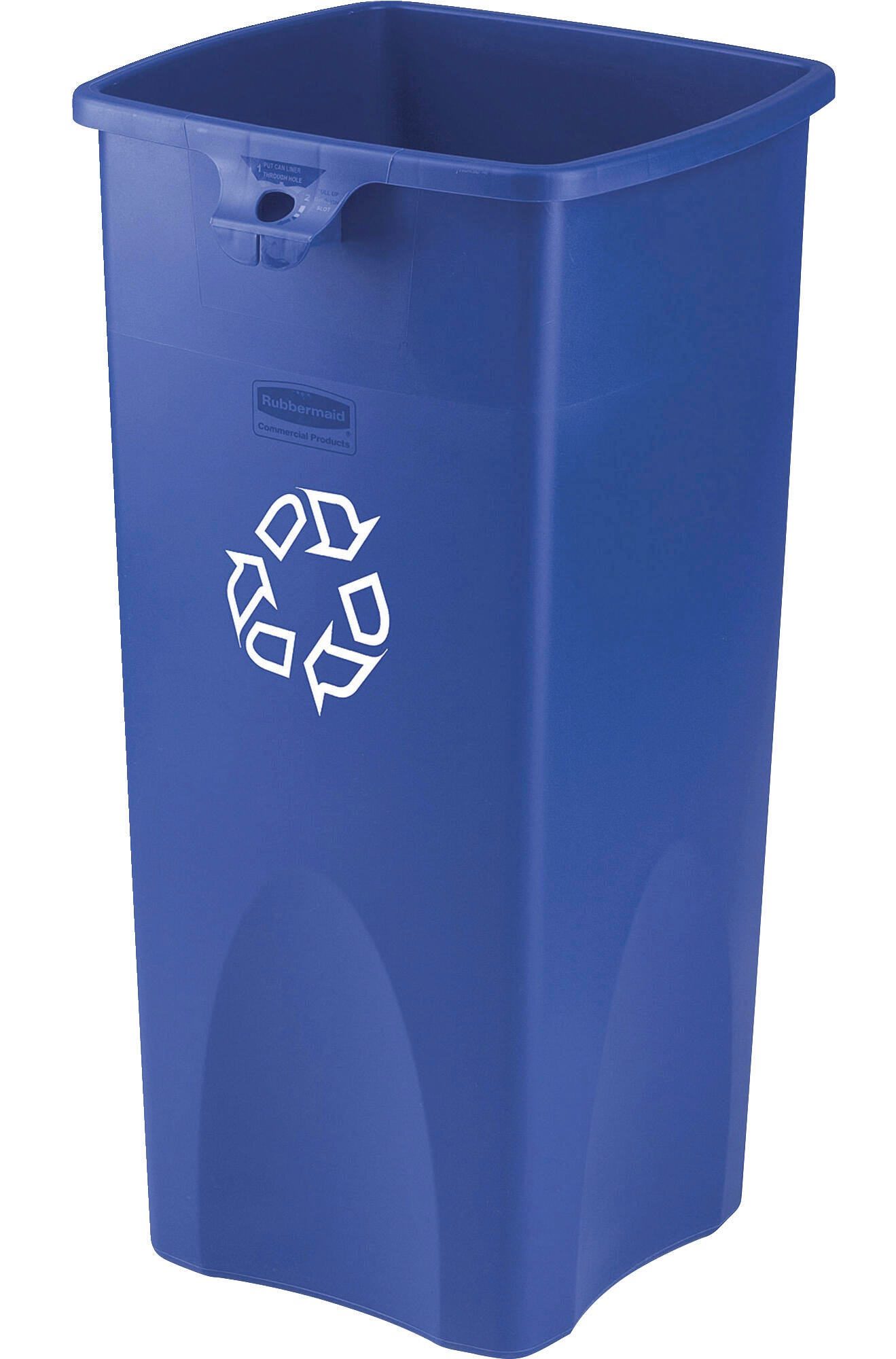 RECEPTACLE - UNTOUCHABLE SQUARE CONTAINER - 23 GALLON CAPACITY - 16-1/2 W X 15-1/2 D X 32-9/10 H - BLUE COLOR - EACH