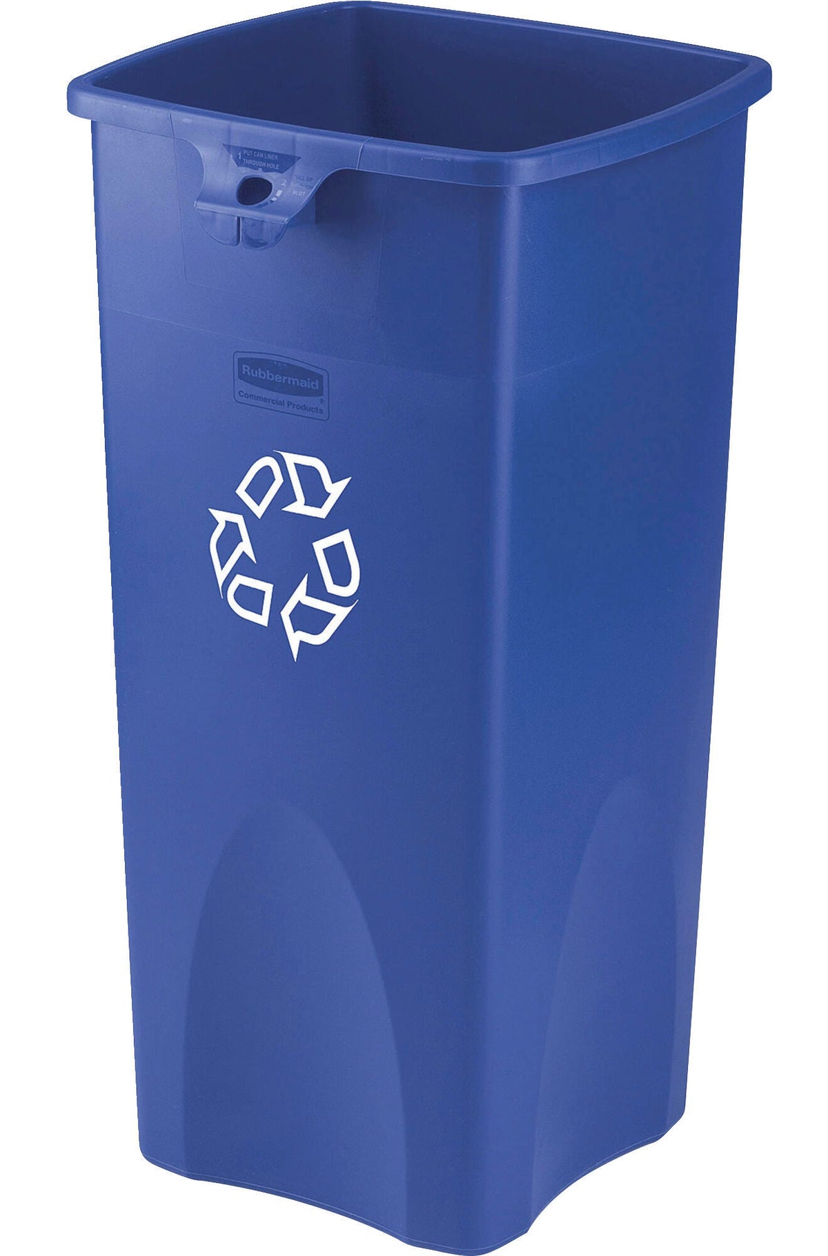 RECEPTACLE - UNTOUCHABLE SQUARE CONTAINER - 23 GALLON CAPACITY - 16-1/2 W X 15-1/2 D X 32-9/10 H - BLUE COLOR - EACH