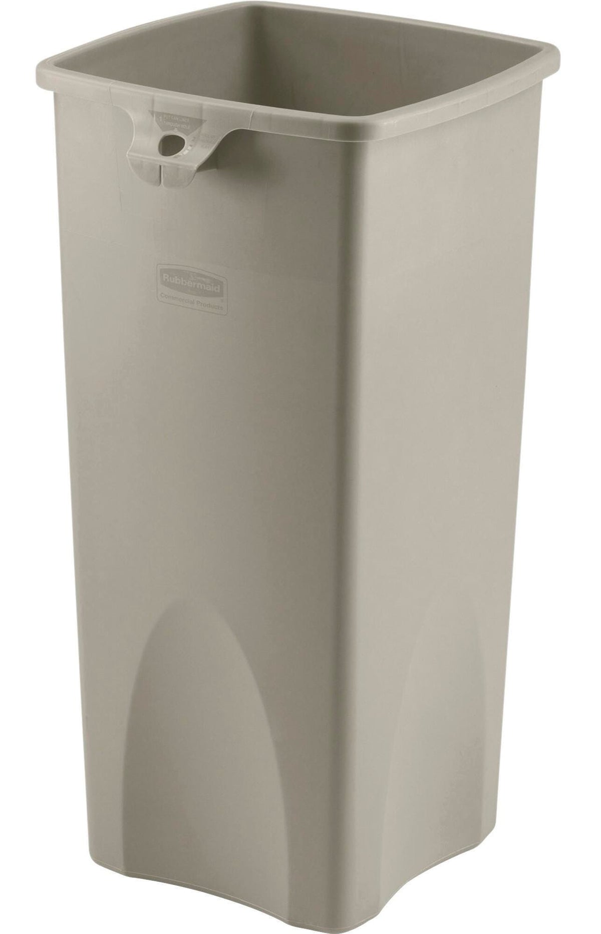 RECEPTACLE - UNTOUCHABLE SQUARE CONTAINER - 23 GALLON CAPACITY - 15-1/2 W X 16-1/2 D X 32-9/10 H IN - PLASTIC - BEIGE COLOR - EACH