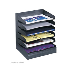 STEEL DESK TRAY SORTER 6 TIER LETTER SIZE BLACK