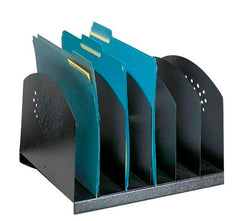 STEEL DESK RACK 6 SECTIONS 12-1/4 X 11-1/4 X 8 IN BLACK