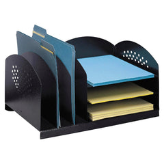 STEEL DESK ORGANIZER 16-1/4 X 11-1/4 X 8-1/4 BLACK