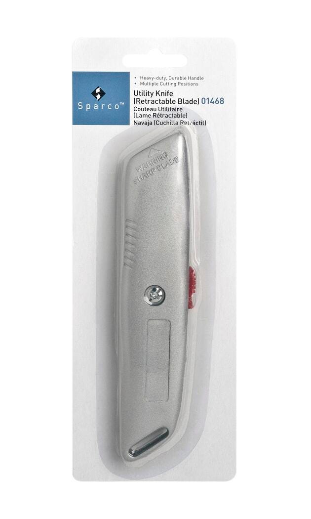 KNIFE UTILITY RETRACTABLE SILVER SPR01468