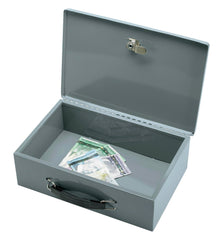 SECURITY CHEST W/2 KEYS STEEL 12 3/4X8 1/4X3 3/4 GRAY
