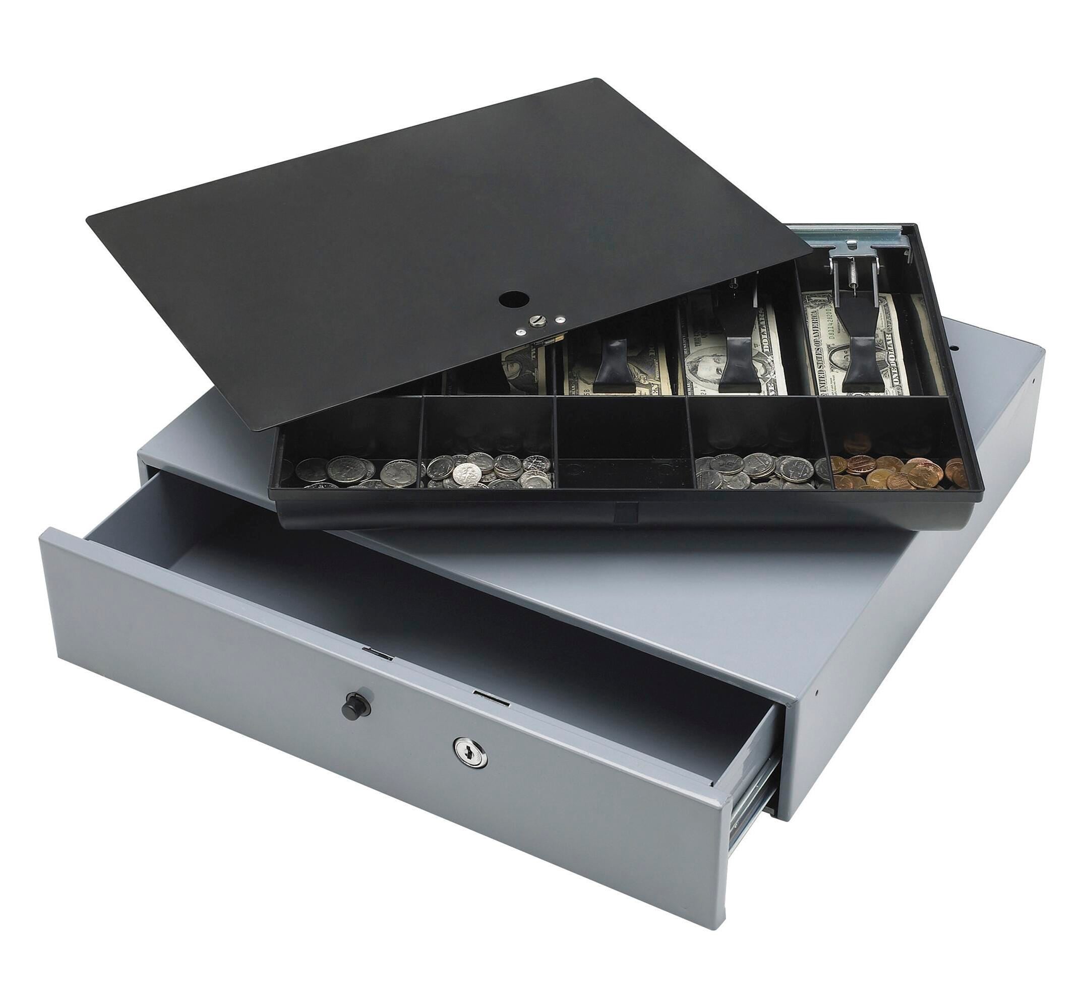 CASH DRAWER W/ REMOVABLE TRAY 17 3/4X15 3/4X3 3-4 GRAY