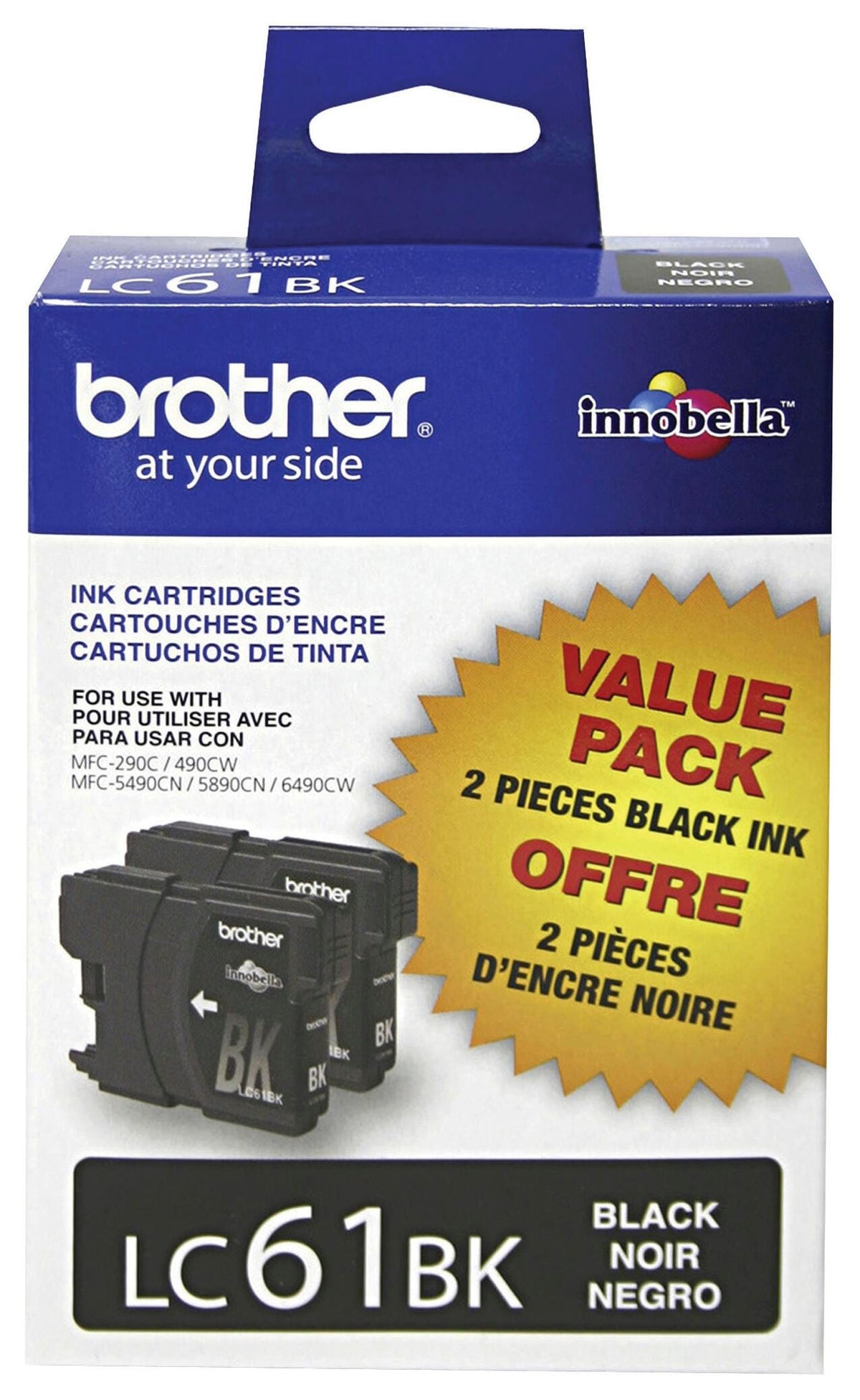 CARTRIDGE INK TONER BROTHER BRTLC612PKS BLACK PK OF 2