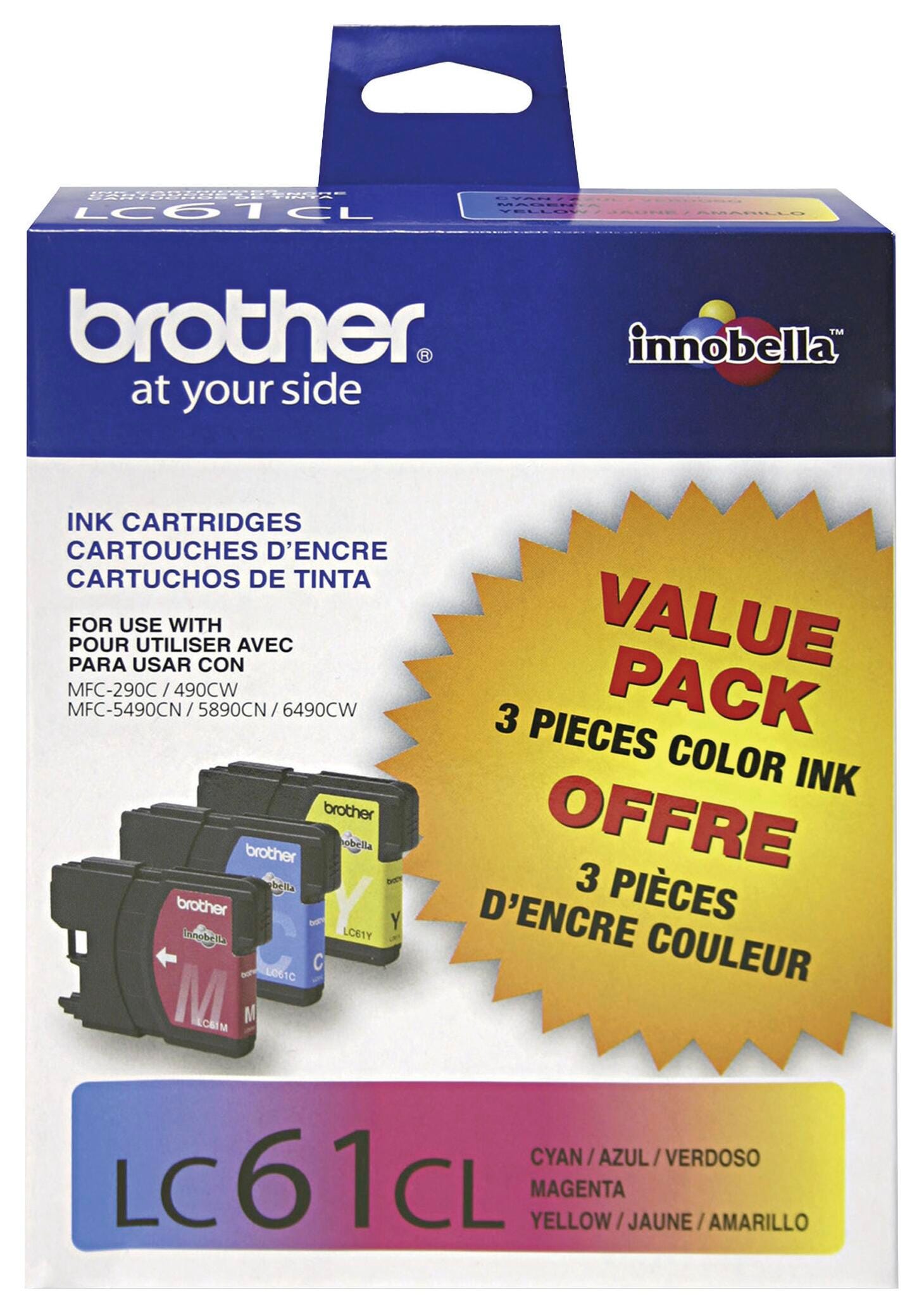 CARTRIDGE INK TONER BROTHER BRTLC613PKS MULTI-COLOR PK OF 3