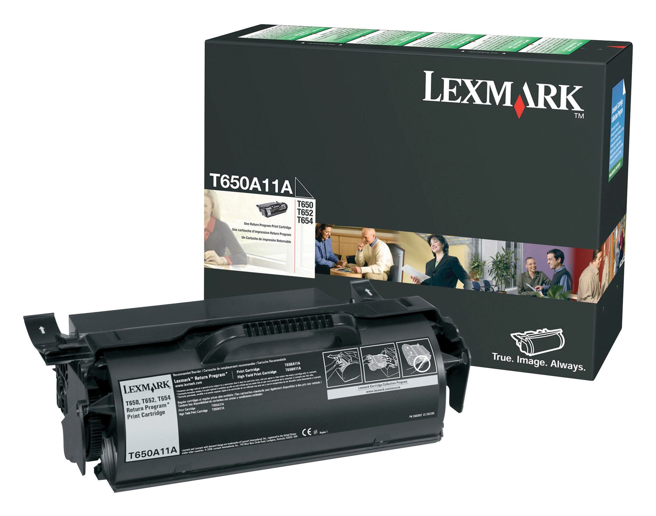 CARTRIDGE INK TONER LEXMARK LEXT650A11A BLACK