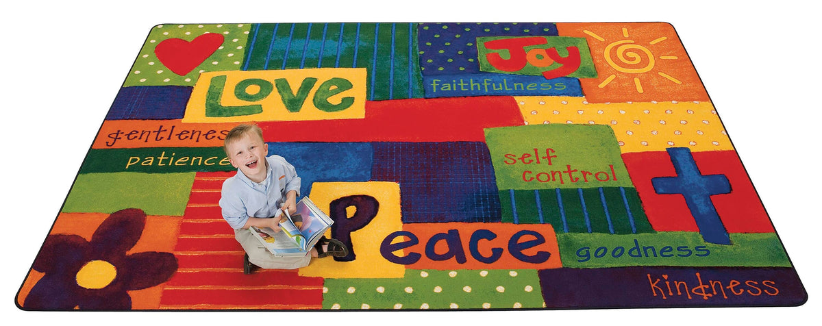 CARPETS FOR KIDS - KIDSVALUE PLUS SPIRITUAL FRUIT PAINTED - 6 FT X 9 FT RECTANGLE