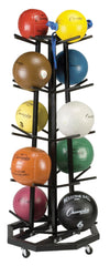 RACK MEDICINE BALL FOUR STACK TREE W/ WHEELS