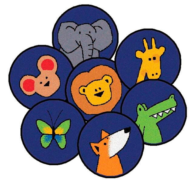 CARPETS FOR KIDS KIDSVALUE PLUS GODS ANIMALS - 12-INCH ROUNDS - SET OF 10