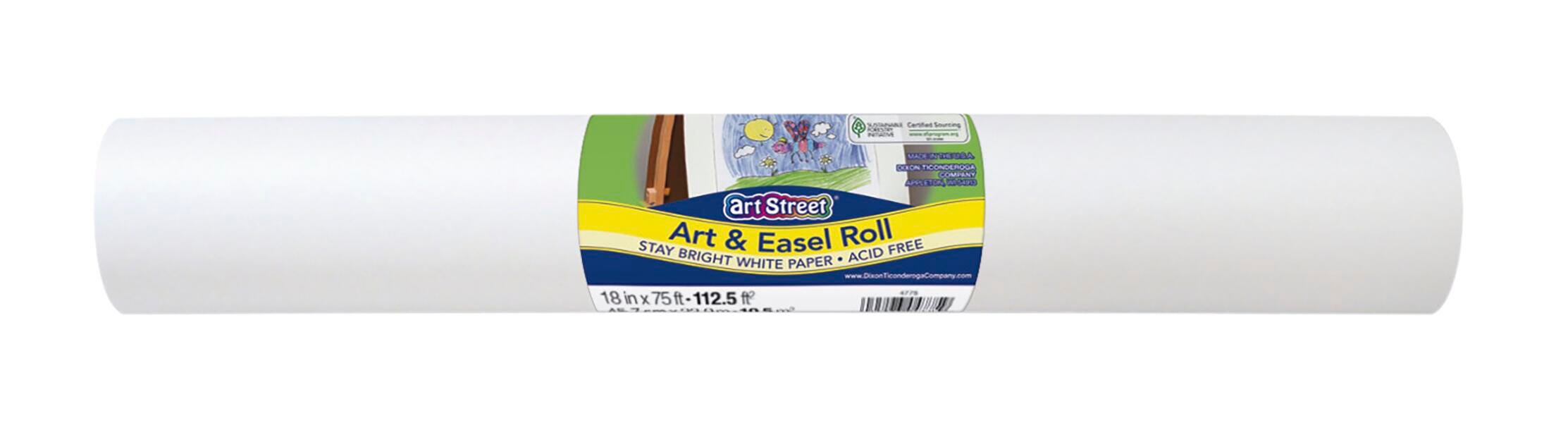 PAPER ROLL EASEL ART STREET 18 IN X 75 FT WHITE