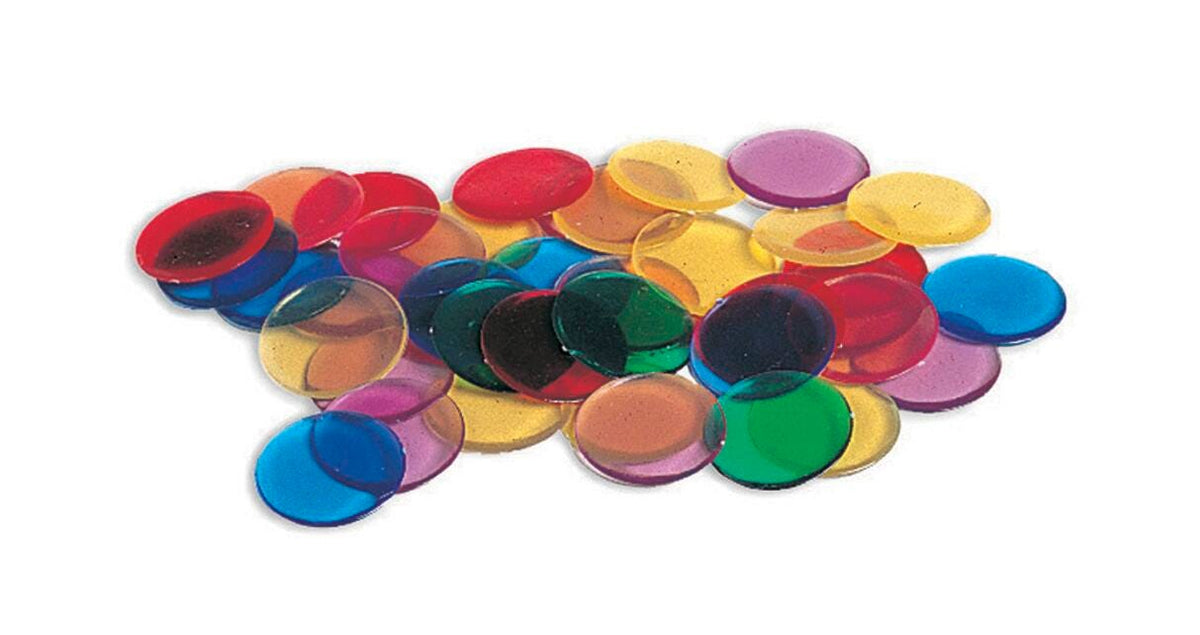 COUNTING CHIPS TRANSPARENT 6 COLOR SET OF 250