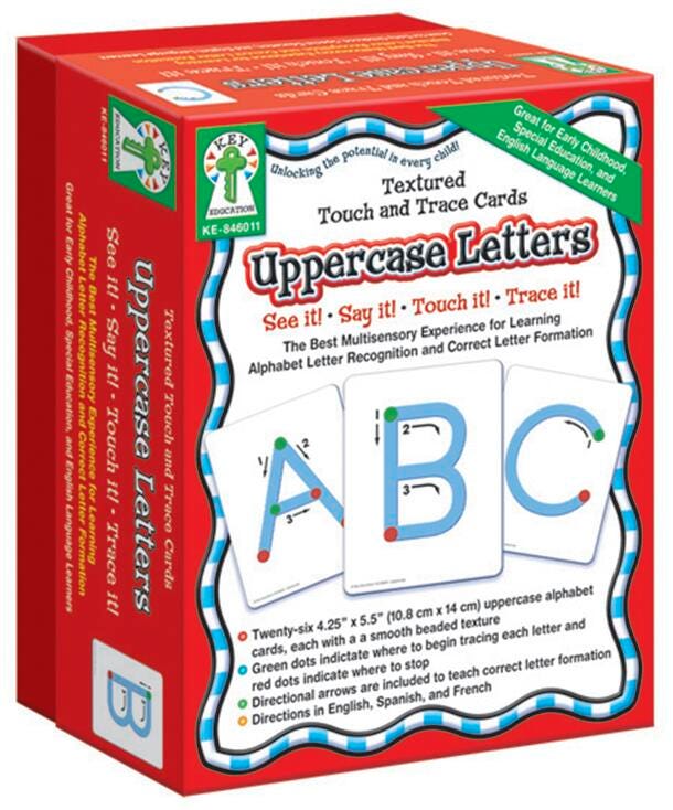 UPPERCASE LETTERS TEXTURED TOUCH AND TRACE CARDS