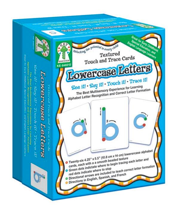 LOWERCASE LETTERS TEXTURED TOUCH AND TRACE CARDS