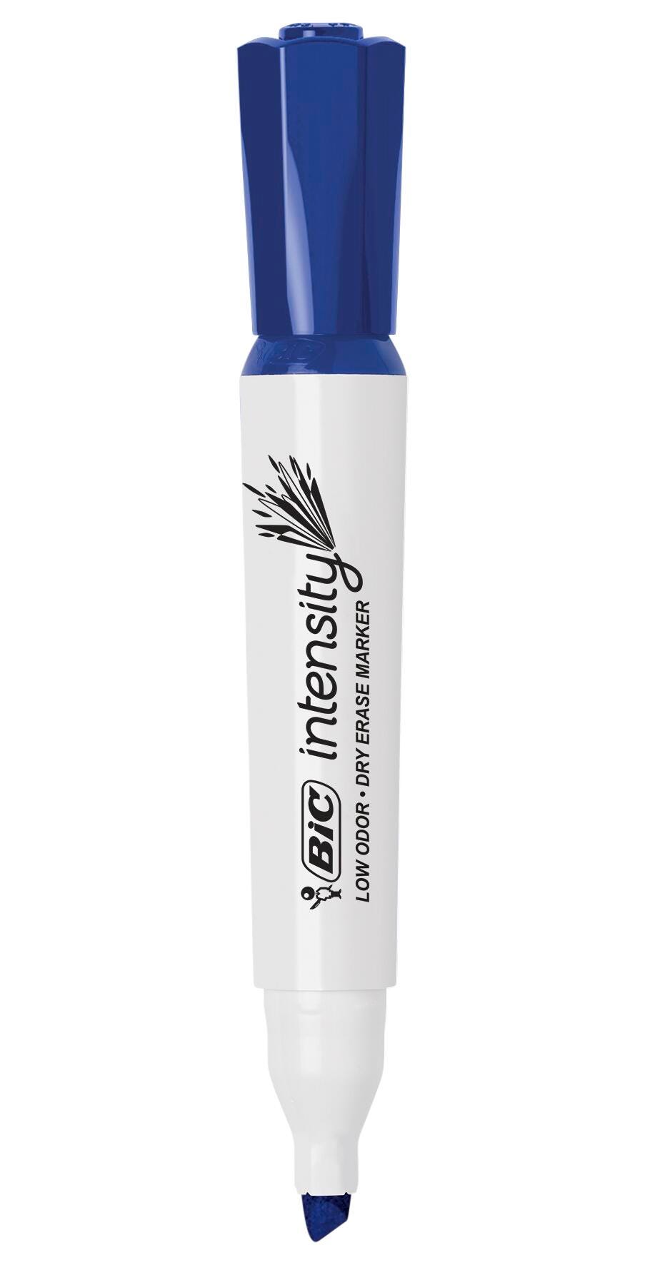 MARKER DRY ERASE BIC LOW ODOR CHISEL BLUE PACK OF 12