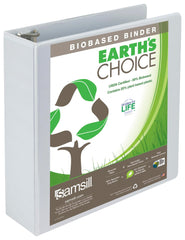 BINDER EARTHS CHOICE BIODEGRADABLE D RING WHITE 3 IN
