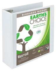 BINDER EARTHS CHOICE BIODEGRADABLE D RING WHITE 4 IN