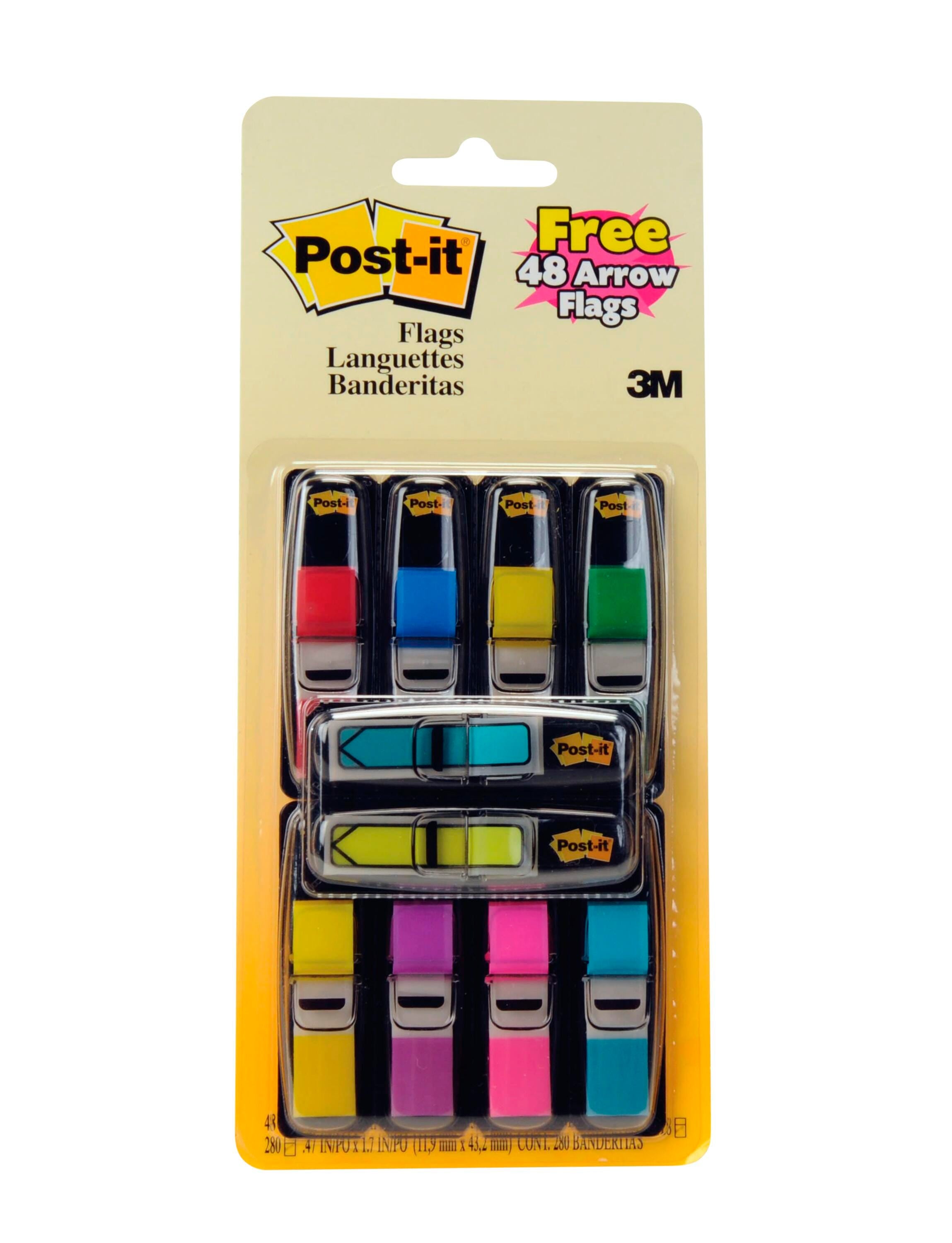 POST-IT FLAGS BONUS 1/2IN 8 CLRS 48 ARROW-328 FLAGS-2 DISPRS