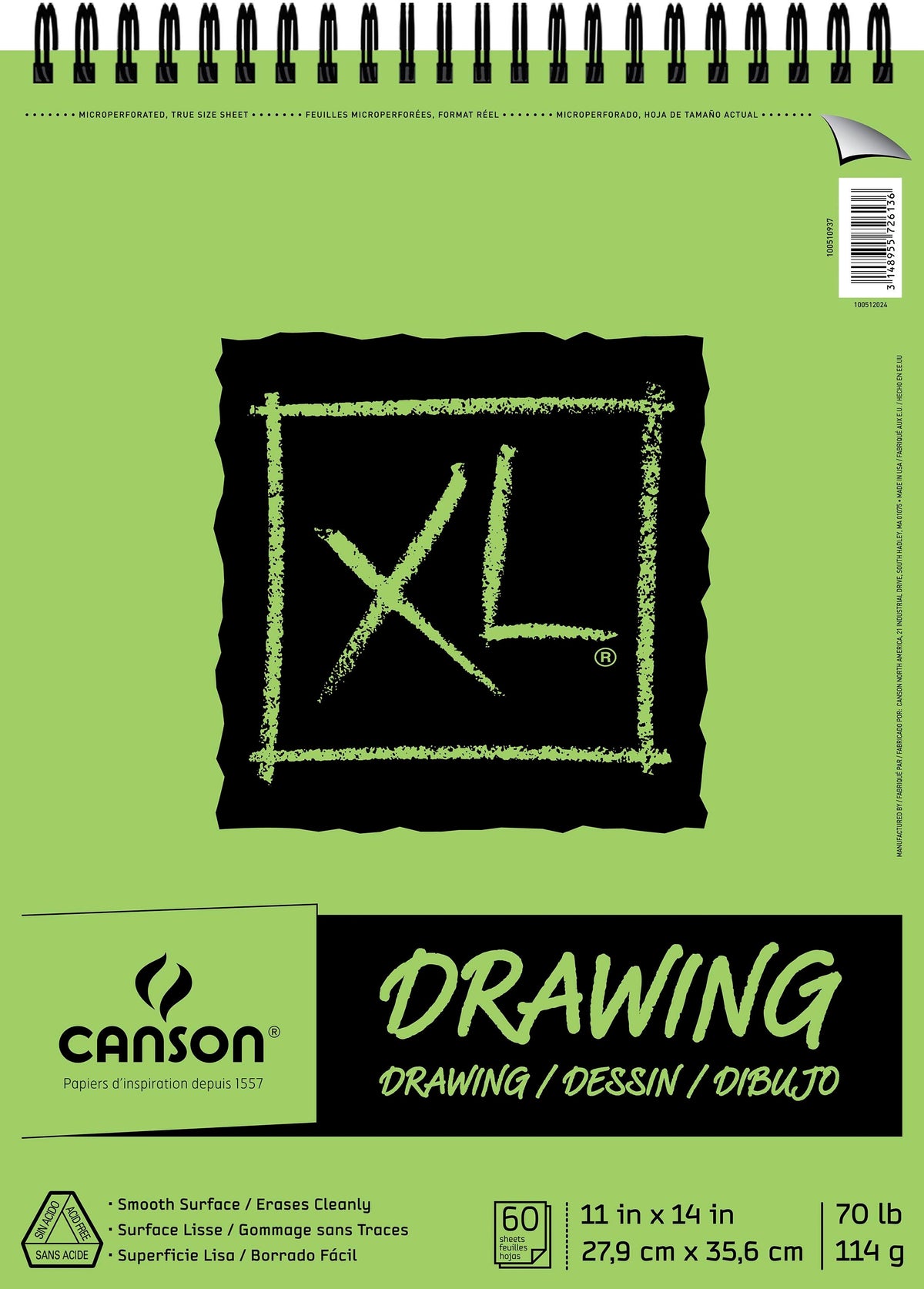 PAD DRAWING CANSON XL TOP WIRE 11X14 IN 70 LB 60 SHTS