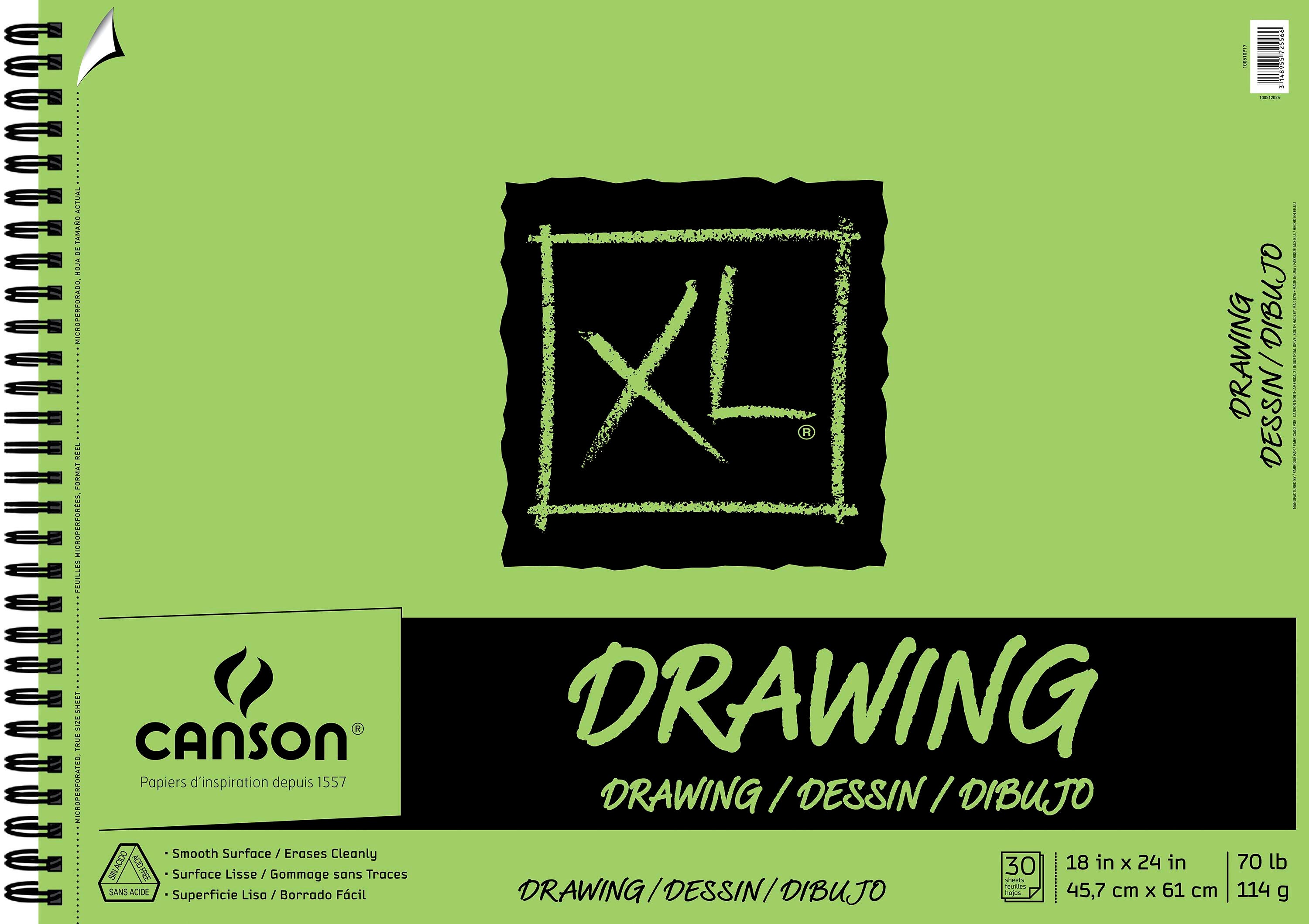 PAD DRAWING CANSON XL SIDE WIRE 18X24 IN 70 LB 30 SHTS