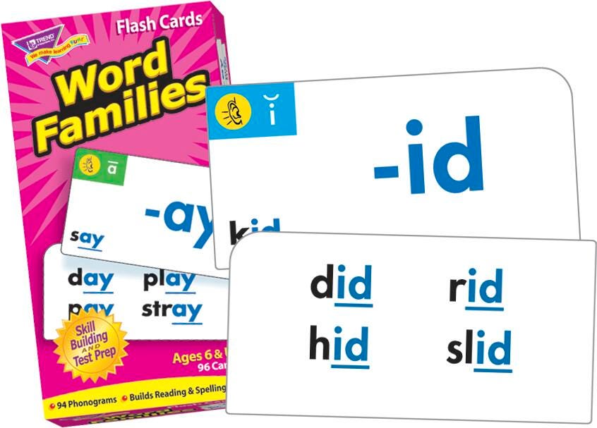 FLASH CARDS WORD FAMILIES