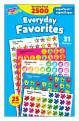 STICKERS EVERYDAY FAVORITES VARIETY PACK OF 2500