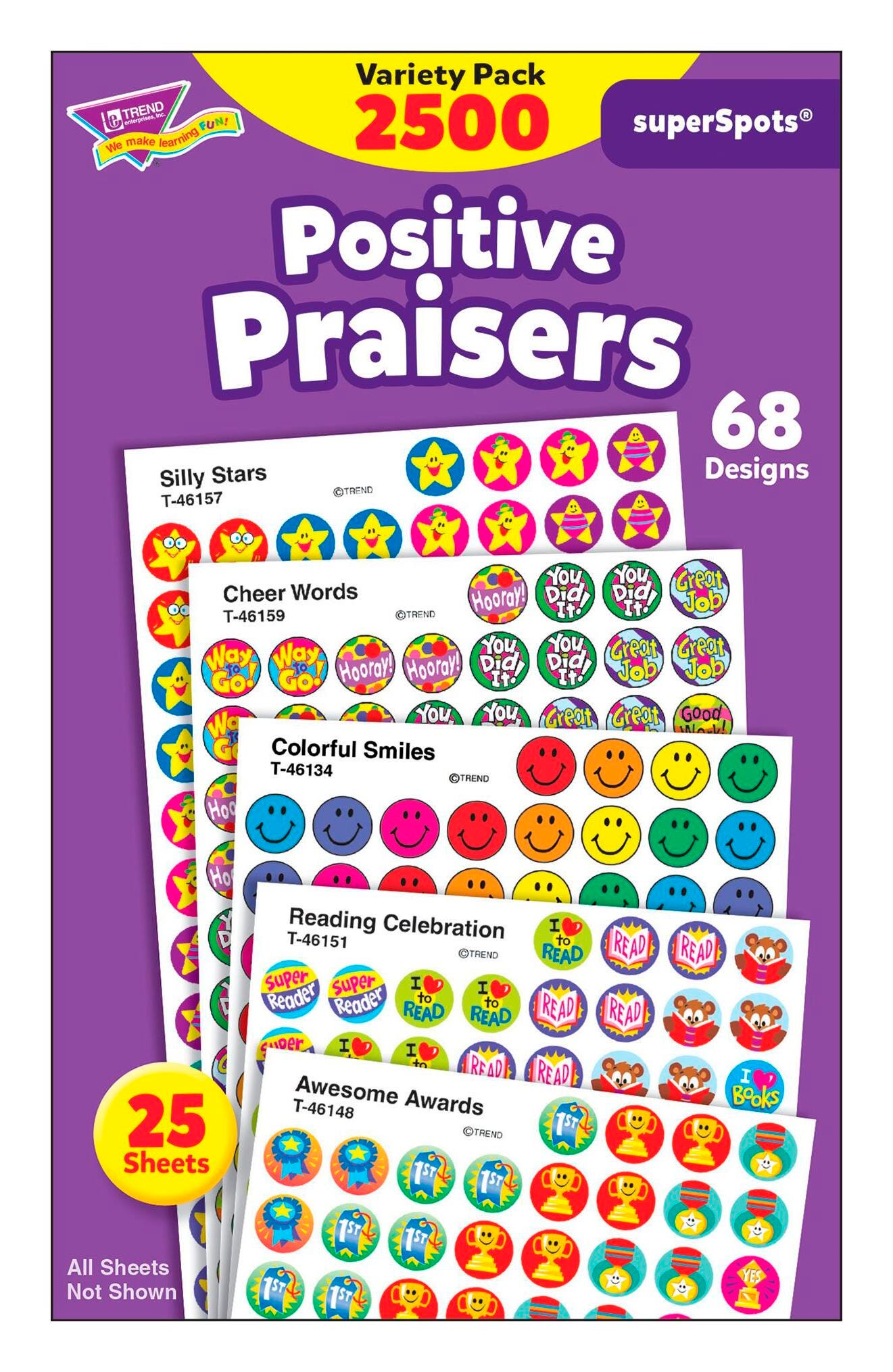 STICKERS POSITIVE PRAISERS PACK OF 2500