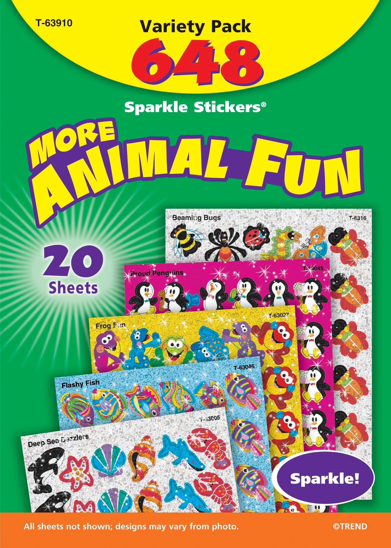 STICKERS ANIMAL FUN SPARKLE VARIETY PACK/648