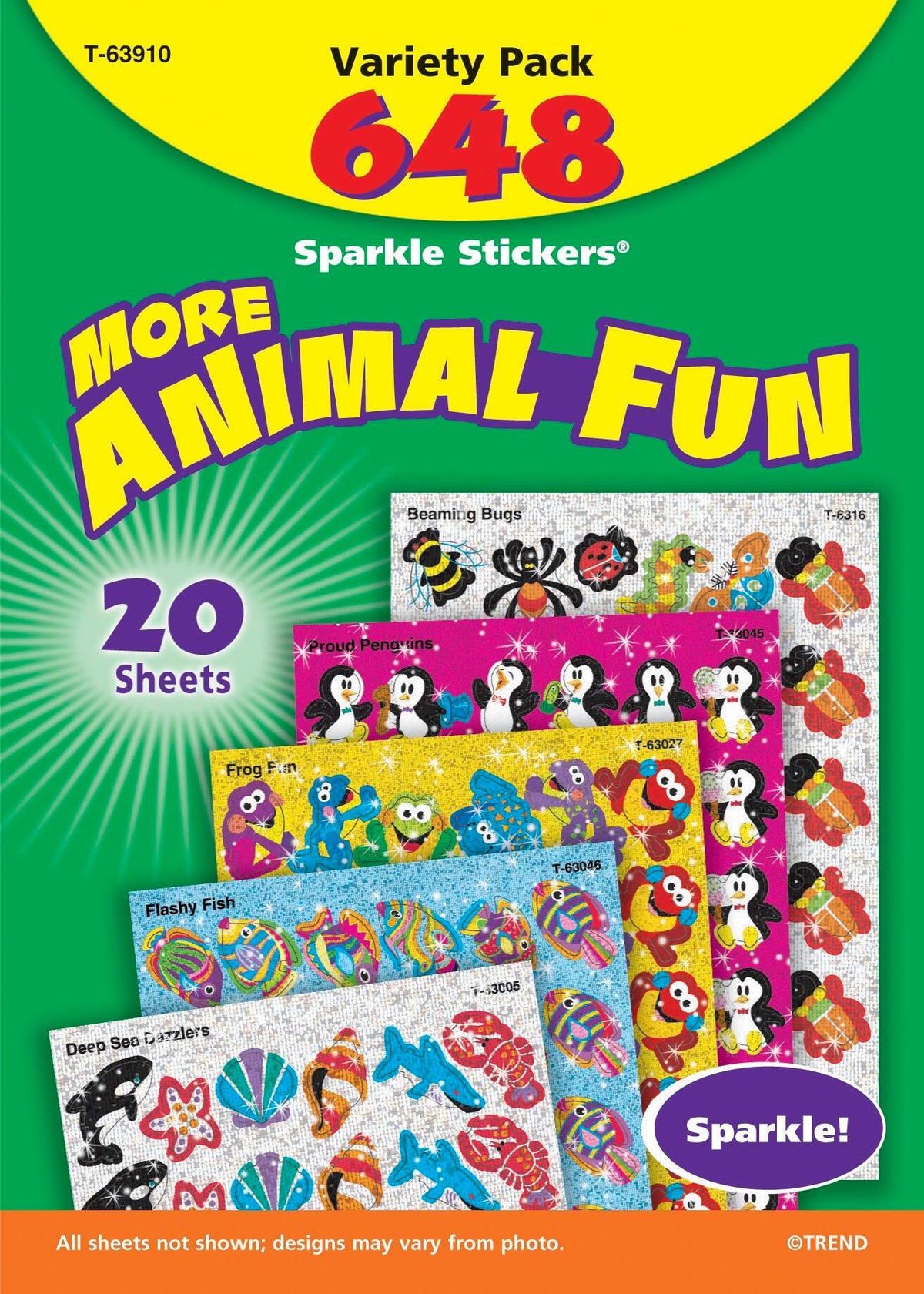 STICKERS ANIMAL FUN SPARKLE VARIETY PACK/648