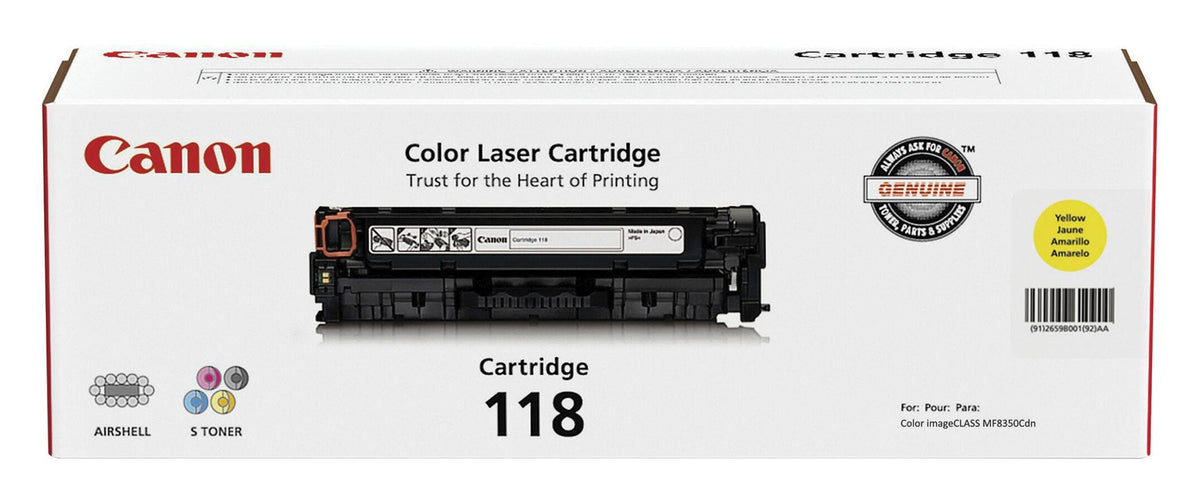 CARTRIDGE INK TONER CANON CNMCRTDG118YW YELLOW