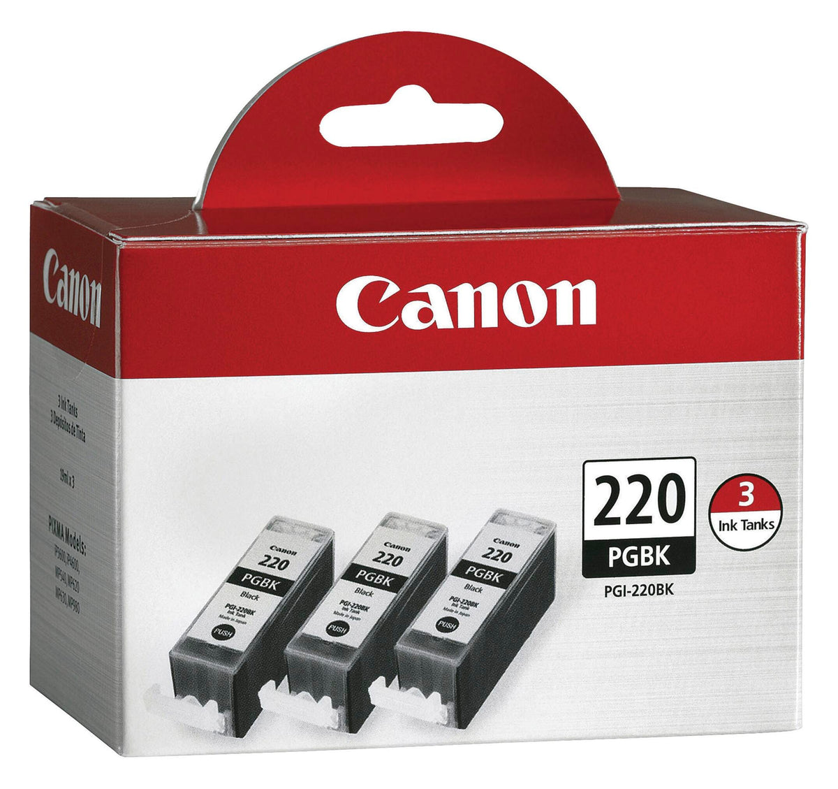 CARTRIDGE INK TONER CANON CNMPGI220BK3PK BLACK PK OF 3