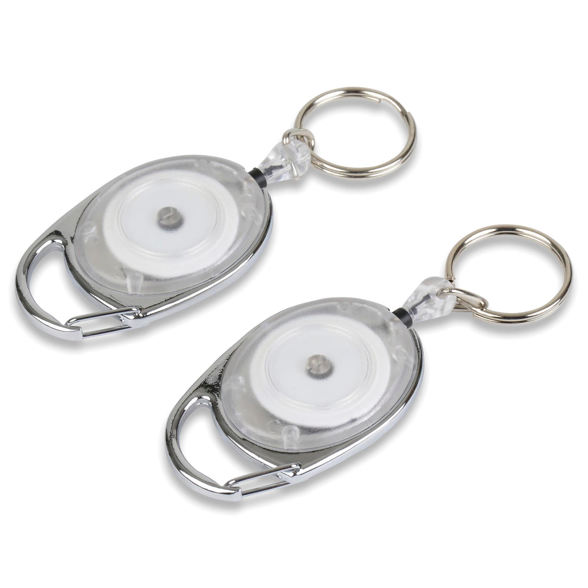 KEY CHAIN CARABINER REEL CHROME TCO58200 PACK OF 6